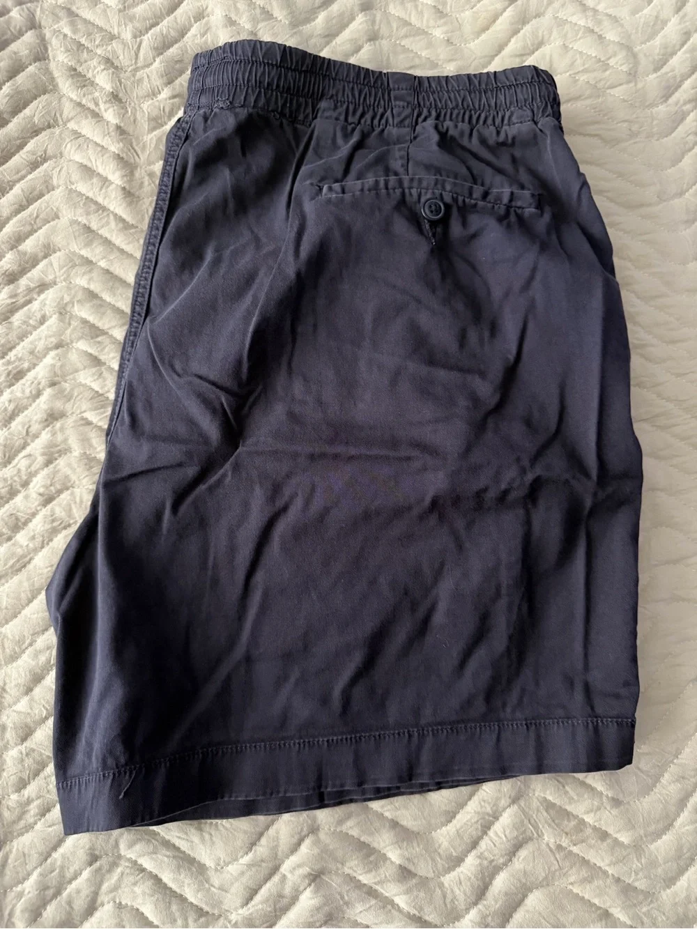 Men's Navy Elastic Waist Hybrid Shorts with White Drawstring j crew xl